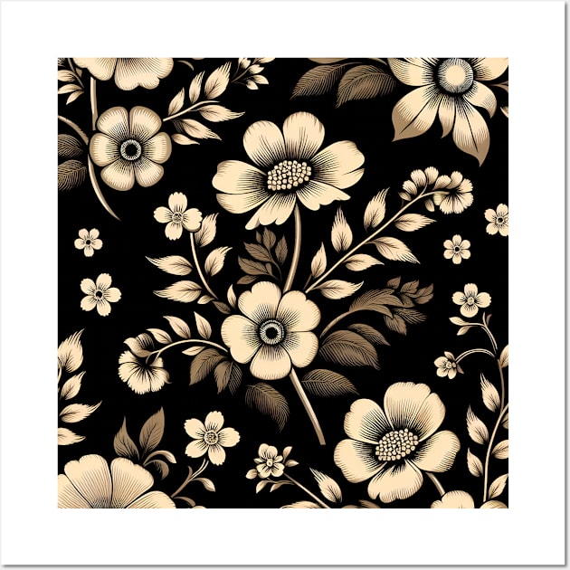 Beige Floral Illustration Wall Art by Jenni Arts